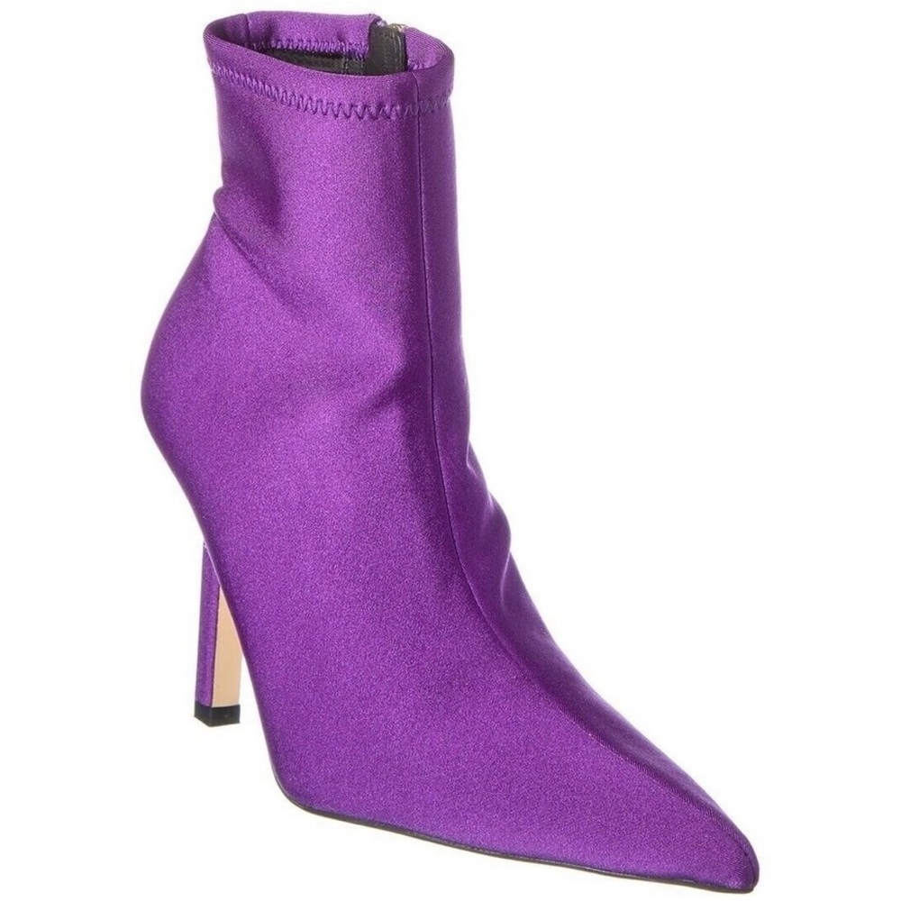 GOOD AMERICAN Purple Satin Booties Boots